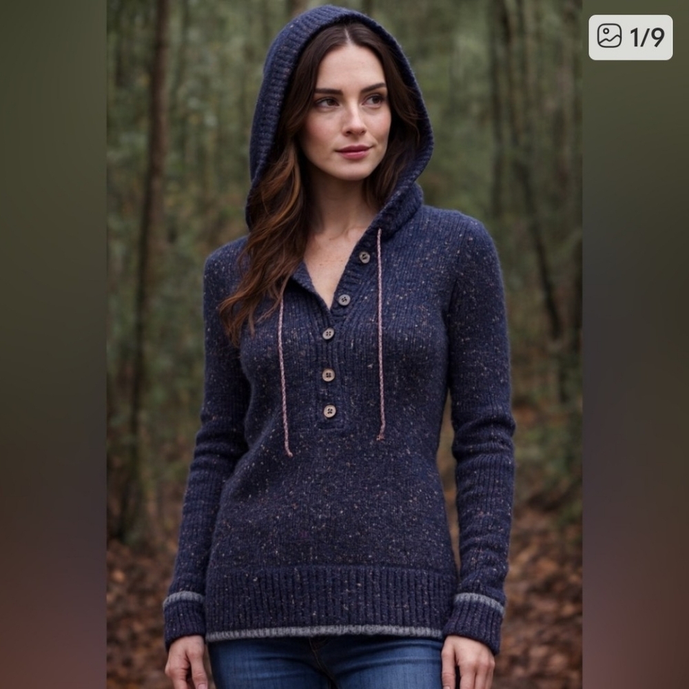 PATAGONIA RANCHITO Merino Wool blend hooded hoodie hiking pullover sweater M